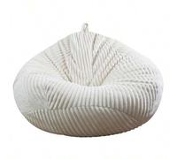 Shein 1 pieza Funda para sillón puf (sin relleno), funda acolchada gruesa de terciopelo con rayas para sillón puf, cubierta de sofá perezoso
