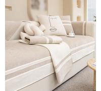 Shein 1 pieza Funda para sofá de chenilla a prueba de mascotas, antiarañazos y antideslizante, adecuada para sofás en forma de L y sofás de 1/2/3/4 plazas,