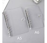 Shein 1 pieza Funda protectora transparente de PVC flexible y reutilizable, se ajusta a cuadernos y carpetas A5/A6/A7 de 6 agujeros, adecuada para la escuel