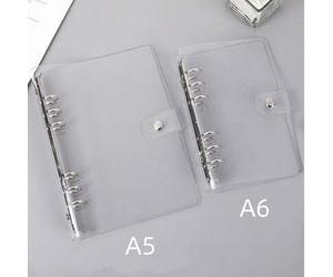 Shein 1 pieza Funda protectora transparente de PVC flexible y reutilizable, se ajusta a cuadernos y carpetas A5/A6/A7 de 6 agujeros, adecuada para la escuel