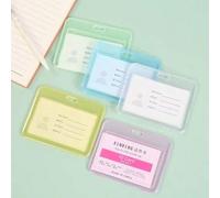 Shein 1 Pieza Funda transparente de color caramelo para tarjeta de identificación, protección para tarjeta de acceso y de trabajo, multi-función, caja para
