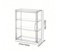 Shein 1 pieza Gabinete de almacenamiento multifuncional, vitrina transparente a prueba de polvo con estantes de almacenamiento, gabinete de exhibición con p