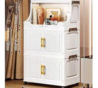 Shein 1 pieza Gabinete de almacenamiento plegable de plástico, organizador de juguetes para sala de estar con puertas dobles para el hogar, gabinete de alma