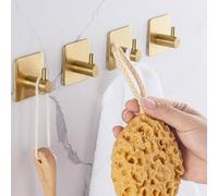 Shein 1 pieza Gancho adhesivo para bata/toalla de acero inoxidable, perchero de pared para llaves, estante de almacenamiento para baño/cocina, perchero para