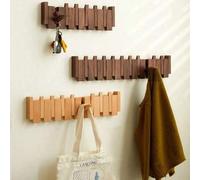 Shein 1 pieza Gancho de pared de madera con diseño moderno de piano para colgar abrigos, llaves, sombreros, toallas, bolsas, bufandas, organizador de entrad