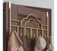 Shein 1 pieza Gancho de puerta dorado, Gancho de puerta sin taladro, Gancho de puerta de metal, Adecuado para toallas, batas de baño, abrigos y artículos de