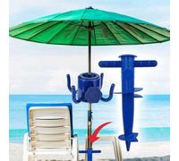 Shein 1 pieza Gancho para sombrilla de playa + Soporte de base para sombrilla exterior, Ancla de arena duradera para sombrilla de playa, Gancho de plástico