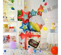 Shein 1 pieza Globo con forma de pastel de cumpleaños gigante, globo decorativo para fiestas, adecuado para cumpleaños, decoración de fiestas, decoración de