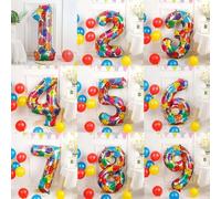 Shein 1 pieza Globo con número de 40 pulgadas de colores, globo gigante de colores, globo decorativo de colores para cumpleaños, adecuado para cumpleaños, f