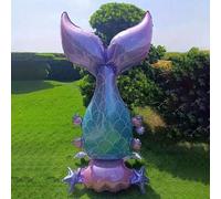 Shein 1 pieza Globo de Aluminio con Forma de Cola de Sirena Extragrande de 150 cm, Decoración de Fiesta con Temática de Sirena, Accesorio para Fotografías e