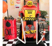 Shein 1 pieza Globo de aluminio con forma de gasolinera, adecuado para decoración de fiesta con tema de transporte, fiesta con tema de ciudad, suministros d