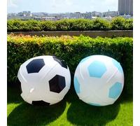 Shein 1 pieza Globo de balón de fútbol 3D grande, balón de fútbol negro y azul, adecuado para tema de fútbol, globos para fiesta deportiva, decoración de ca