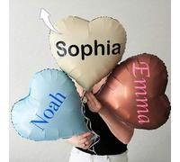 Shein 1 pieza Globo de corazón de lámina mate personalizable, con nombre personalizado, regalo ideal para el Día de San Valentín, cumpleaños, aniversario, i