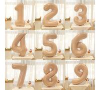 Shein 1 pieza Globo de número de 40 pulgadas de color caramelo minimalista, decoración de fiesta de cumpleaños Globo de número de lámina, suministros de cel