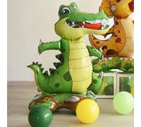 Shein 1 pieza Globo de papel de aluminio con forma de cocodrilo de pie para fiestas con temática de dinosaurios jurásicos, cumpleaños, baby shower, celebrac