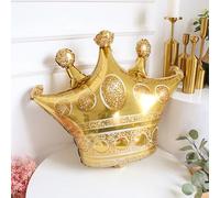 Shein 1 pieza Globo decorativo de corona rosada y azul de tamaño mediano de 30 pulgadas, decoración de pared para fiesta de cumpleaños