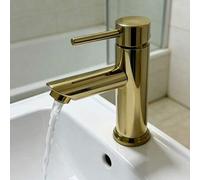Shein 1 pieza Grifo de lavabo de baño de acero inoxidable de una sola manija y un solo orificio, grifo de lavabo de baño de mezcla de agua fría y caliente,