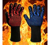 Shein 1 pieza Guantes de horno resistentes al calor extremo de 932°F (500℃), mitones de silicona antideslizantes a prueba de llamas para barbacoa, guantes d