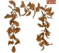 Shein 1 pieza Guirnalda decorativa de hojas de arce, Guirnalda colgante artificial de hojas de arce de otoño para Halloween, Decoración de otoño para Acción