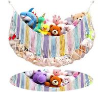Shein 1 pieza Hamaca de red - Almacenamiento colgante grande para osos de peluche, organizador de hamaca de macramé bohemio de Halloween para animales de pe