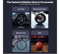 Shein 1 pieza Inflador de neumáticos portátil con compresor de aire, apagado automático y luz LED, para inflar rápidamente neumáticos de automóviles, bicicl