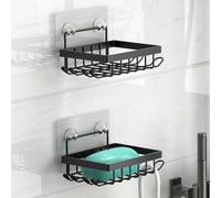 Shein 1 pieza Jabonera de metal, Soporte de jabón para baño, Estante de ducha montado en la pared, Organizador de almacenamiento para baño