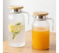 Shein 1 pieza Jarra de agua de alta capacidad y resistente a altas temperaturas - Perfecta para bebidas de verano, restaurantes, limonada, zumo y té, diseño