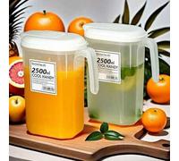 Shein 1 pieza Jarra de agua de plástico de 2500ml para refrigerador, cubo de hielo, enfriador de bebidas, tina de hielo resistente al calor de gran capacida