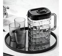 Shein 1 pieza Jarra de agua fría de estilo lujoso, de alta capacidad y resistente al calor, transparente, apta para jugo, leche, té, uso en cocina del hogar