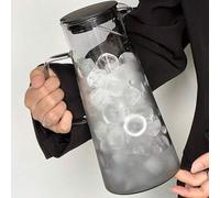 Shein 1 pieza Jarra de agua fría de vidrio, capacidad de 1,3L con tapa, jarra de agua de alta gama para el hogar, jarra para compartir jugo y bebidas
