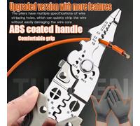 Shein 1 pieza Juego de alicates industriales de 21,59 cm que incluye guantes de trabajo anticorte, pelacables multifunción, cortador y pelador de cable de a