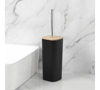 Shein 1 pieza Juego de cepillo de baño de bambú y madera con mango largo para una limpieza profunda de inodoros y sanitarios sin rincones muertos, decoració