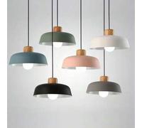 Shein 1 pieza Lámpara colgante de estilo industrial y diseño nórdico minimalista para comedor, bar, sala de estar, dormitorio, estudio, de marco de madera y