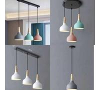 Shein 1 pieza Lámpara colgante de estilo nórdico, de 1/3 cabezales, de color macaron artístico minimalista moderno, adecuado para comedor, bar, dormitorio,