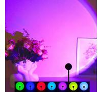 Shein 1 pieza Lámpara de ambiente de puesta de sol multicolor, luz de proyección de atmósfera mini alimentada por USB con iluminación ajustable, decoración