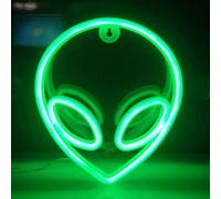 Shein 1 pieza Lámpara de atmósfera LED alienígena, 22 x 19,5 cm (8,66 x 7,67 pulgadas), lámpara de neón alienígena para decoración de pared, decoración de d