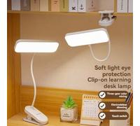 Shein 1 pieza Lámpara de escritorio con pinza LED con 3 temperaturas de color ajustables, estilos de pinza y pedestal, control táctil, apta para oficina, es