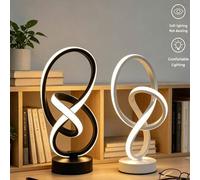 Shein 1 pieza Lámpara de escritorio LED, Lámpara de mesa artística de aluminio en espiral, 3 colores regulables, adecuada para lectura, estudio y trabajo |