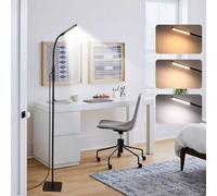 Shein 1 pieza Lámpara de pie moderna ajustable, ligera y portátil, luz de lectura LED, 3 colores y 10 niveles de brillo, rotativa, con temporizador de 1 hor