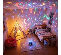 Shein 1 pieza Lámpara de proyección de estrellas y luna de 8.5*8cm, material ABS con cable USB, luz suave esférica de estrellas y luna de color macaron soña