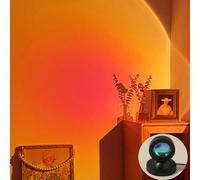 Shein 1 pieza Lámpara de puesta de sol alimentada por USB para decoración del hogar, luz de proyección LED, decoración de pared de luz roja de puesta de sol