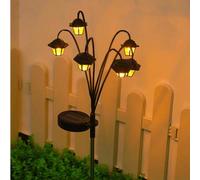 Shein 1 pieza Lámpara decorativa de linterna solar retro, una lámpara solar LED impermeable para exteriores, con múltiples modos de iluminación, adecuada pa