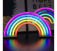 Shein 1 pieza Letrero de luz de neón arcoíris de 5 colores Arcoíris 11.8x6.49 pulgadas (aprox. 30x16.5cm) Luz de neón LED alimentada por USB/Batería Decorac