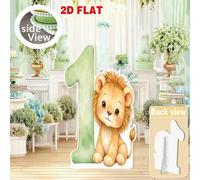 Shein 1 pieza Letrero decorativo hueco de animales salvajes de la selva, decoración independiente de acuarela de león/elefante/jirafa/cebra/mono, accesorio