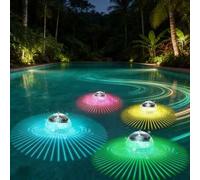 Shein 1 pieza Linterna de agua flotante con energía solar, lámpara de bola de cristal de colores para piscina, estanque, lámpara colgante, decoración exteri