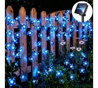 Shein 1 pieza Luces de cadena con flores de cerezo alimentadas por energía solar, 20/50/100 LED de luz suave, 8 modos de iluminación, luces decorativas sola