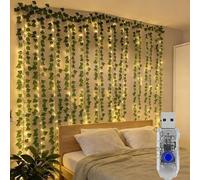 Shein 1 pieza Luces de cadena de hojas perennes LED, luces de hadas colgantes, alimentadas por USB (batería no incluida), 8 modos de iluminación, 2M/5M/10M,