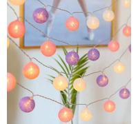 Shein 1 pieza Luces de cadena LED con bolas de color macaron, decoración de dormitorio, decoración de fiesta de boda, decoración de pared de habitación de n