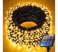 Shein 1 pieza Luces de cadena solares para exteriores, 8 modos de iluminación, 20/50/100 luces LED a prueba de agua, luces de hadas con cable verde alimenta