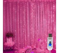 Shein 1 pieza Luces de cortina multicolor, luces decorativas LED, luces de hadas colgantes, 8 modos de iluminación, para bodas, hogar, dormitorio, exterior,